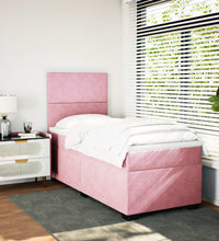 Boxspringbett mit Matratze Rosa 90x200 cm Samt