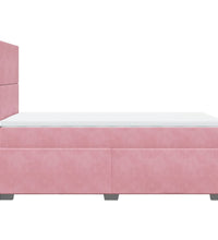 Boxspringbett mit Matratze Rosa 90x200 cm Samt