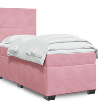 Boxspringbett mit Matratze Rosa 90x200 cm Samt