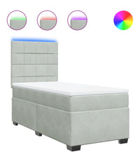 Boxspringbett mit Matratze Hellgrau 90x200 cm Samt