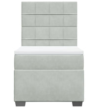 Boxspringbett mit Matratze Hellgrau 90x200 cm Samt