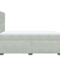 Boxspringbett mit Matratze Hellgrau 90x200 cm Samt