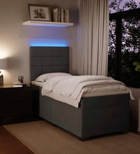 Boxspringbett mit Matratze Dunkelgrau 90x200 cm Samt