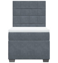 Boxspringbett mit Matratze Dunkelgrau 90x200 cm Samt