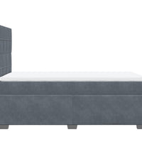 Boxspringbett mit Matratze Dunkelgrau 90x200 cm Samt