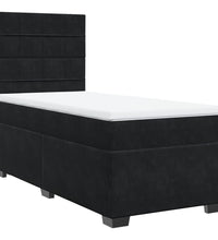 Boxspringbett mit Matratze Schwarz 90x200 cm Samt