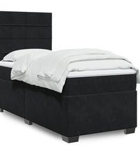 Boxspringbett mit Matratze Schwarz 90x200 cm Samt