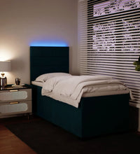 Boxspringbett mit Matratze Blau 90x200 cm Samt