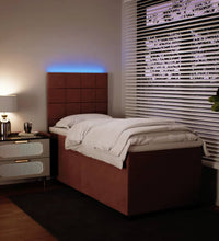 Boxspringbett mit Matratze Rosa 90x200 cm Samt