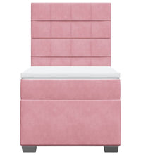 Boxspringbett mit Matratze Rosa 90x200 cm Samt