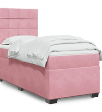 Boxspringbett mit Matratze Rosa 90x200 cm Samt