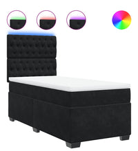 Boxspringbett mit Matratze Schwarz 90x200 cm Samt