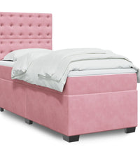 Boxspringbett mit Matratze Rosa 90x200 cm Samt