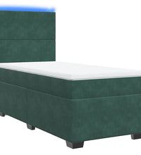 Boxspringbett mit Matratze Dunkelgrün 100x200 cm Samt