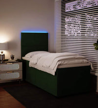 Boxspringbett mit Matratze Dunkelgrün 100x200 cm Samt