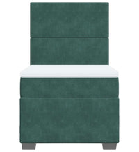 Boxspringbett mit Matratze Dunkelgrün 100x200 cm Samt