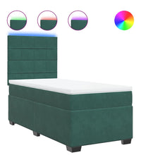 Boxspringbett mit Matratze Dunkelgrün 100x200 cm Samt