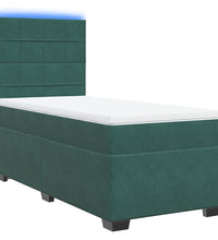 Boxspringbett mit Matratze Dunkelgrün 100x200 cm Samt