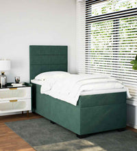 Boxspringbett mit Matratze Dunkelgrün 100x200 cm Samt