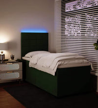 Boxspringbett mit Matratze Dunkelgrün 100x200 cm Samt