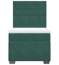 Boxspringbett mit Matratze Dunkelgrün 100x200 cm Samt