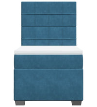 Boxspringbett mit Matratze Blau 100x200 cm Samt