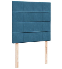 Boxspringbett mit Matratze Blau 100x200 cm Samt