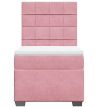 Boxspringbett mit Matratze Rosa 100x200 cm Samt