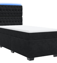 Boxspringbett mit Matratze Schwarz 100x200 cm Samt