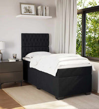 Boxspringbett mit Matratze Schwarz 100x200 cm Samt