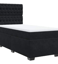 Boxspringbett mit Matratze Schwarz 100x200 cm Samt