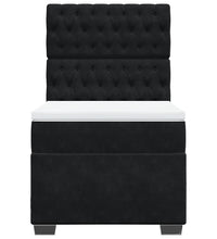 Boxspringbett mit Matratze Schwarz 100x200 cm Samt