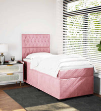 Boxspringbett mit Matratze Rosa 100x200 cm Samt