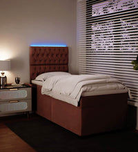 Boxspringbett mit Matratze Rosa 100x200 cm Samt