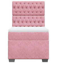 Boxspringbett mit Matratze Rosa 100x200 cm Samt