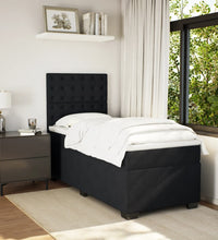 Boxspringbett mit Matratze Schwarz 100x200 cm Samt