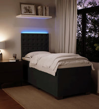 Boxspringbett mit Matratze Schwarz 100x200 cm Samt