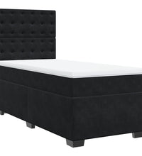 Boxspringbett mit Matratze Schwarz 100x200 cm Samt