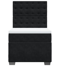Boxspringbett mit Matratze Schwarz 100x200 cm Samt