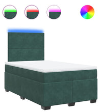 Boxspringbett mit Matratze Dunkelgrün 120x190 cm Samt