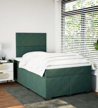 Boxspringbett mit Matratze Dunkelgrün 120x190 cm Samt