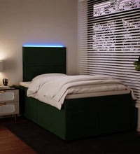 Boxspringbett mit Matratze Dunkelgrün 120x190 cm Samt