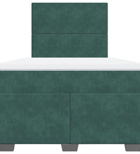 Boxspringbett mit Matratze Dunkelgrün 120x190 cm Samt