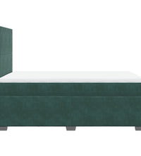 Boxspringbett mit Matratze Dunkelgrün 120x190 cm Samt