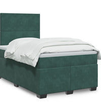 Boxspringbett mit Matratze Dunkelgrün 120x190 cm Samt
