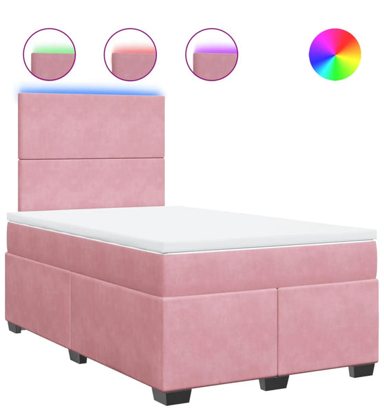 Boxspringbett mit Matratze Rosa 120x190 cm Samt