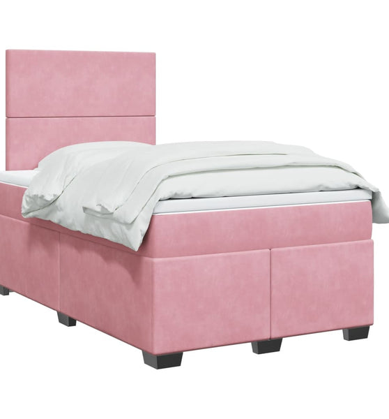 Boxspringbett mit Matratze Rosa 120x190 cm Samt