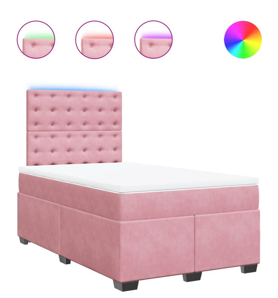 Boxspringbett mit Matratze Rosa 120x190 cm Samt