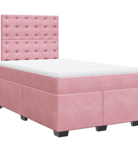 Boxspringbett mit Matratze Rosa 120x190 cm Samt