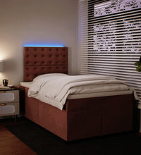Boxspringbett mit Matratze Rosa 120x190 cm Samt